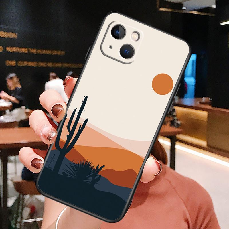 Plant Cactus Phone Case For iPhone 16 Pro Max 15 13 12 11 14 Pro Max Plus 12 13 Mini XR 16e Funda Cover