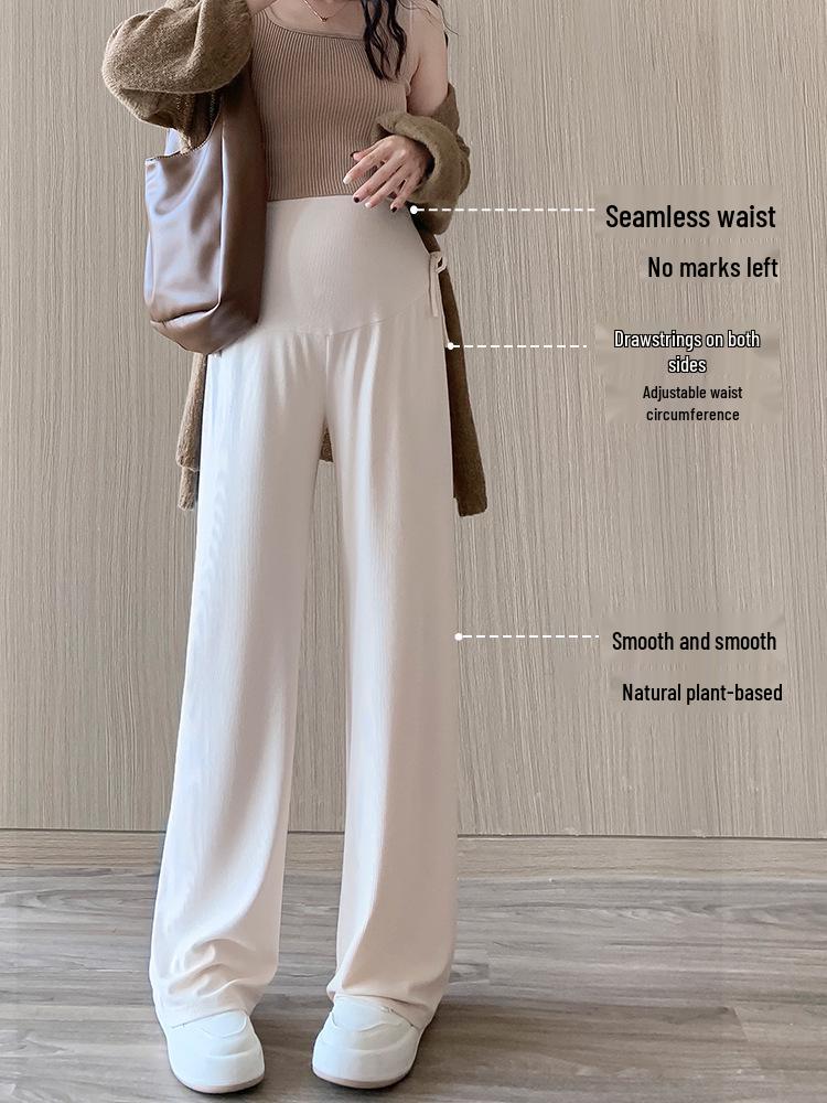 Spring/Autumn Maternity Wide-Leg Drawstring Pants for Early Pregnancy