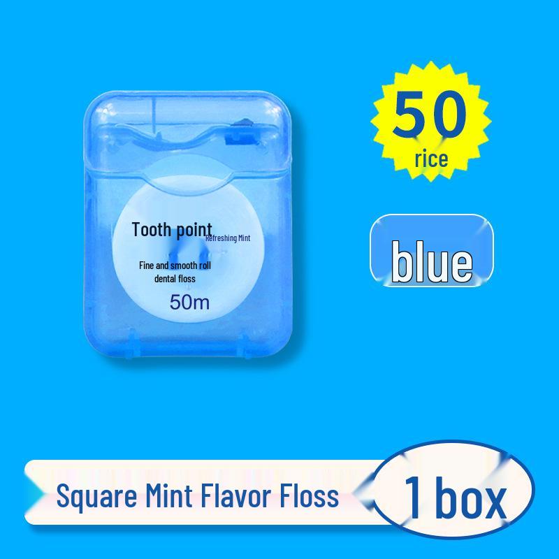 

Mint Waxed Ultra-Thin Floss Roll - 50m Square Box, Portable & High Tensile Strength