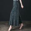 High End Fashion Long Skirt Pants Women's Tie Dye Print Button Patchwork Pockets High Waist Straight Wide Leg Pants