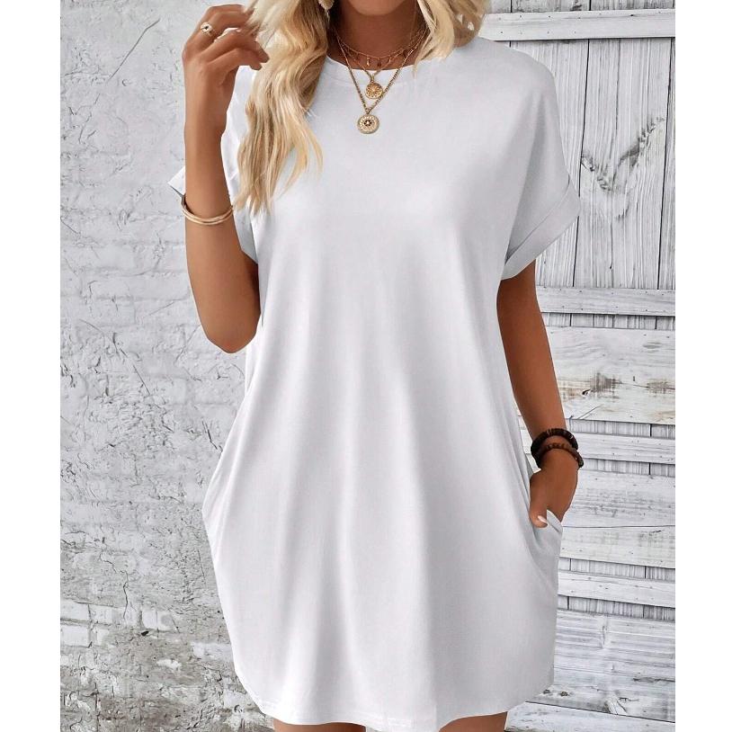 Летнее однотонное платье с цветочным принтом размера плюс — фото 4