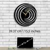 Large Size Clock & Wall Ornament/Metal Outdoor Wall Clock for Bedroom, Office -Black