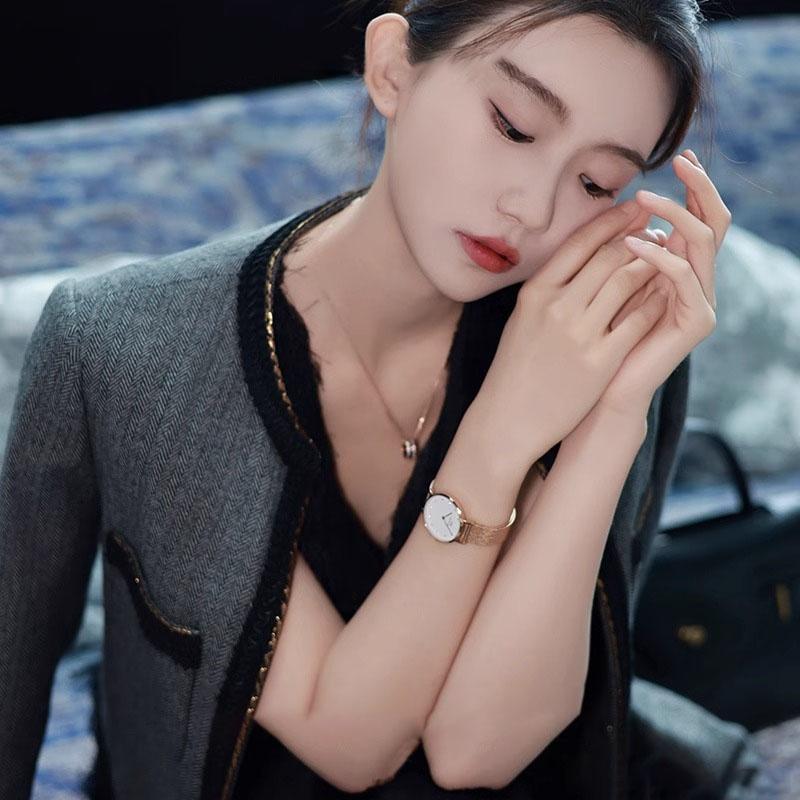 Daniel Wellington PETITE watch quartz movement 28mm white dial women's watch star crystal watch crystal scale disc watch DW00100528