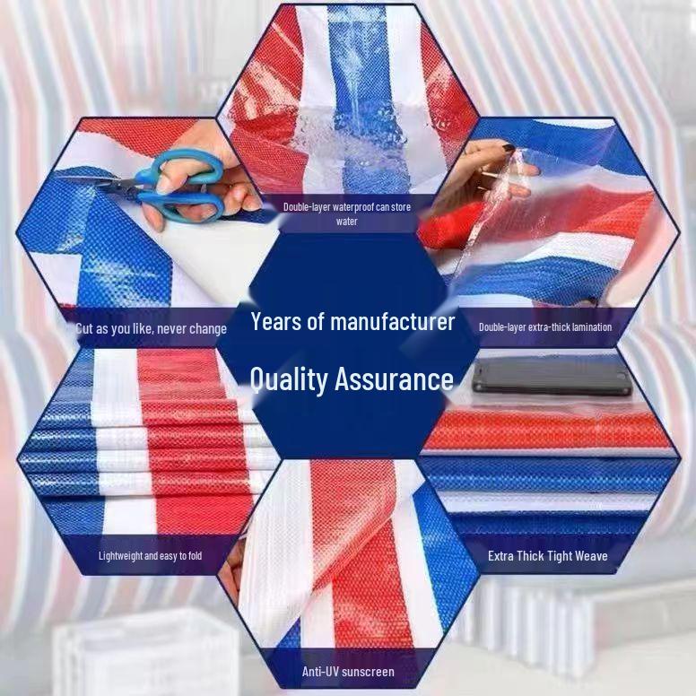 Verdickte dreifarbige regenfeste Plane - Wasserdichte Sonnenschutzabdeckung für Garten und Blumen