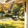Outdoor Hanging Metal Bird Feeder with Decorative Faucet and Bird Design Hanging Chain for Garden Patio Backyard