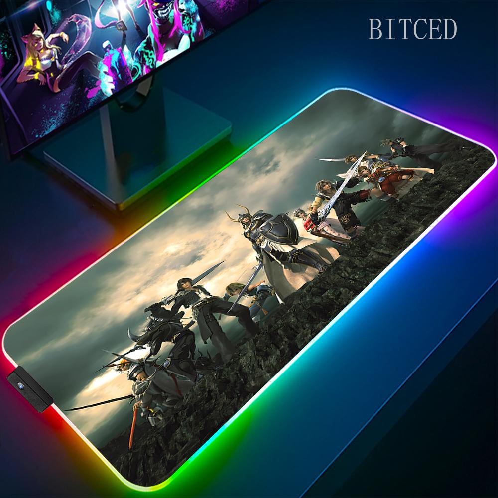Rgb Final Fantasy Mouse Pad Laptop Mousepad Gaming Cool Mouse Mat Large Gamer Mousepads Speed Cool LED Desk Mat with Backlight