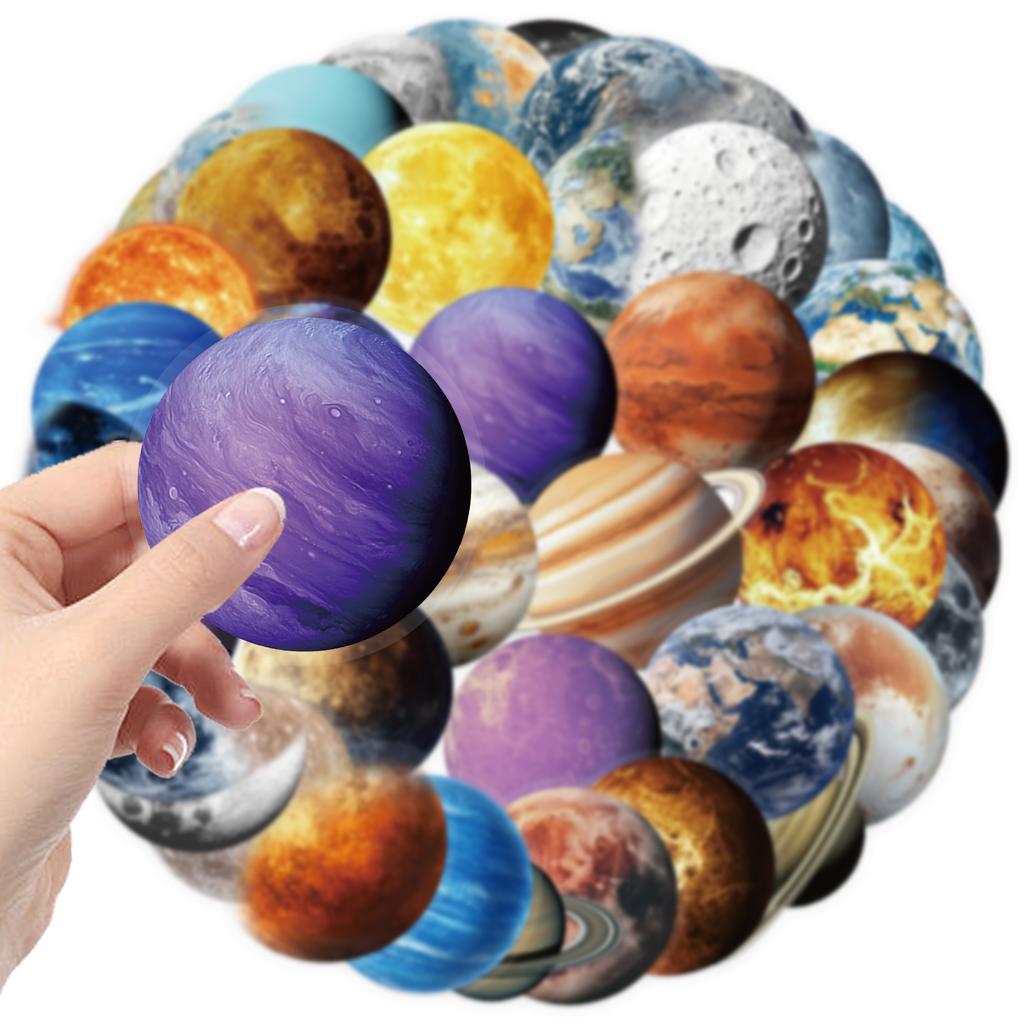 50Pcs Planet Space Station Dream Stickers Planet Star Diy Luggage Stickers Creative Cartoon Graffiti Stickers