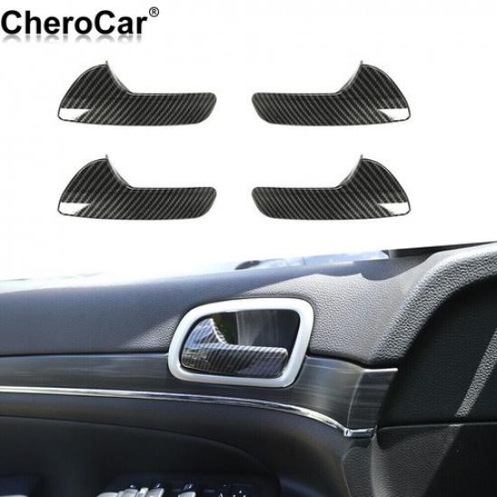 4X Kohlefaser Innentürgriff Abdeckung Zierleiste Für Jeep Grand Cherokee 2011-20