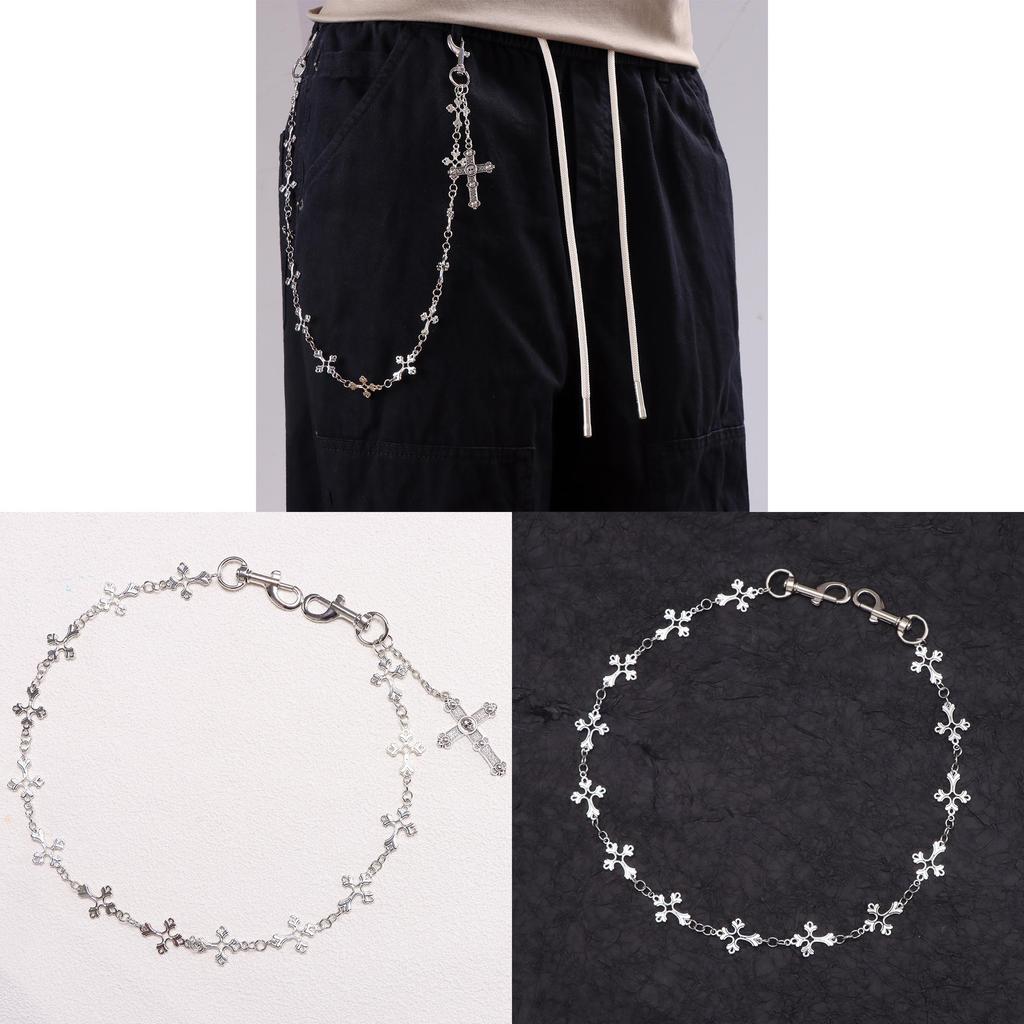 Retro Cross Metal Belt Chain For Adults Punk Gothic Jewelry Gift Accessory