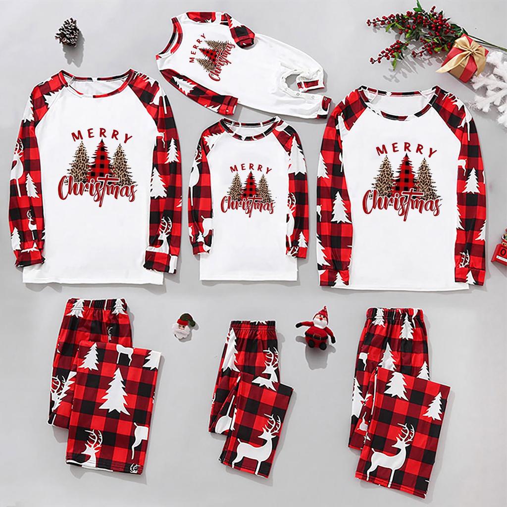 Christmas Family Matching Festive Xmas Pajamas Sets Holiday Pjs for Boys and Girls