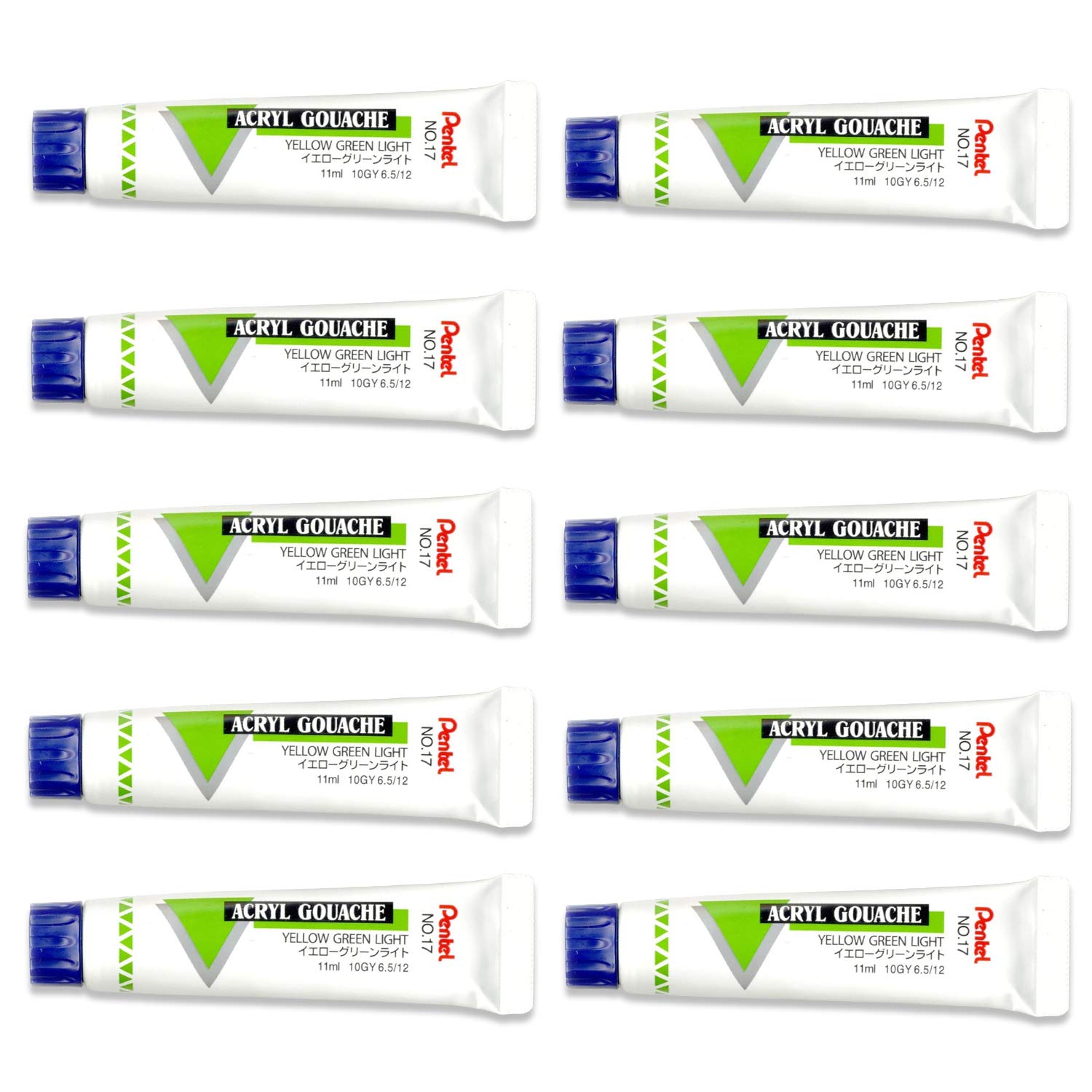 

Набор акриловых гуашей Pentel Paint из 10 шт., желто-зеленый светлый WXR-T17
