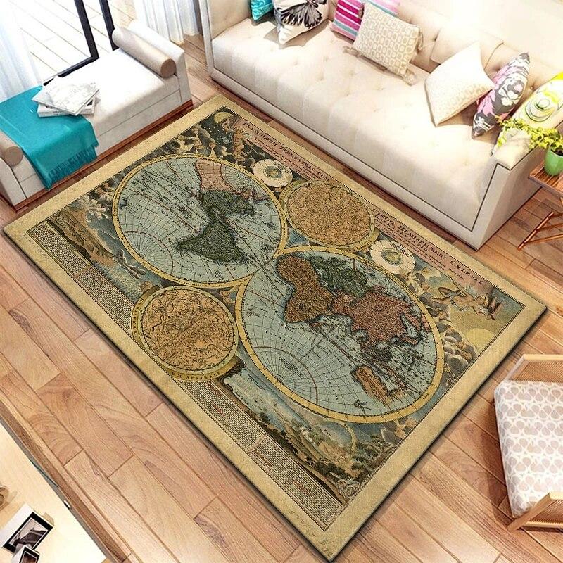 Map Carpet  Kitchen Mats for Floor Play Aera Mat Picnic Mat Camping Cushion Floor Mat  Living Room Rug Game Area Mat Room Decor