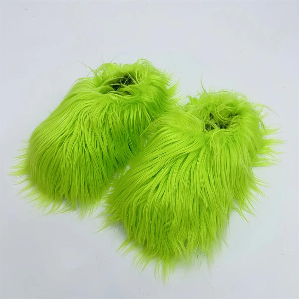 Spring and Autumn Classic Thick Bottom Hairy Slippers for Women's Outerwear 2024 New Thick Bottom Baotou Casual Half Slippers