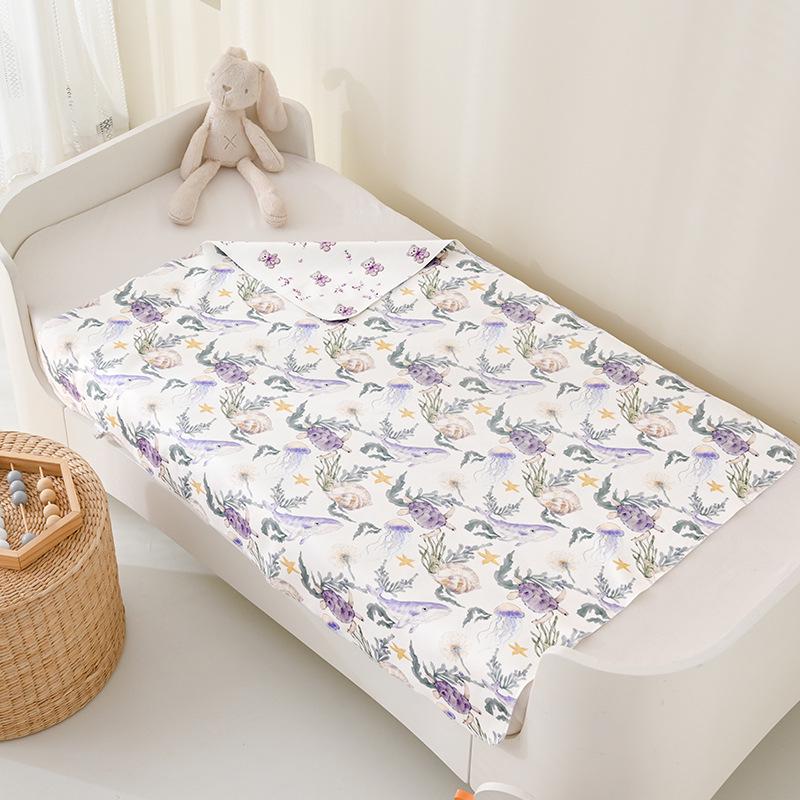 Reversible Baby Cotton Waterproof Mattress Pad - Breathable, Washable Bed Sheet for Children 35x50CM