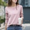Women Cotton Tops Casual Pullovers Long Sleeve T-Shirts Spring Autumn Large Size Slim Bottoming Shirts