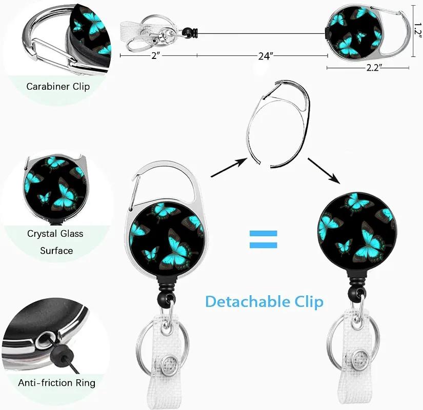 Work Office Badge Holder Fashionable Badge Holder Retractable Reel Stylish Id Card Protector for Work School Professionals Badge