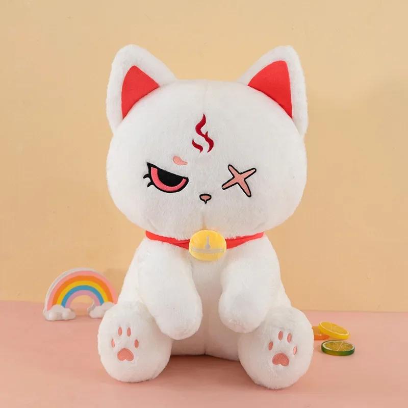 30-60cm Anime Dunkle Piratenkatze Plüschtiere Lustige Teufel Piratenkatze Puppe Stofftier Spielzeug Heimdekoration Kinder Spielzeug Geburtstag Weihnachten Geschenk 30cm