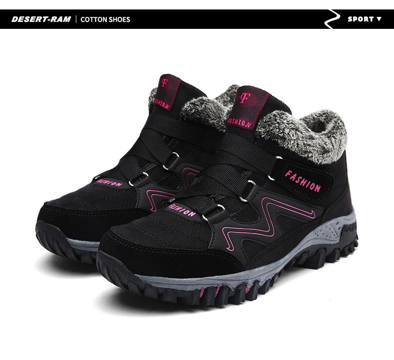2025 large size outdoor elderly cotton shoes women's winter high-top snow shoes elderly walking shoes mother shoes