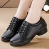 Women's Slip-On Shoes Soft Bottom Casual Round Toe Leather Upper Mid Heel Easy To  Season Comfortable
