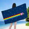 Cartoon N-Nyan Cats Cute Microfiber Blanket Quick Drying Beach Towels Oversized Printing Super Absorbent Pool Towel Blanket