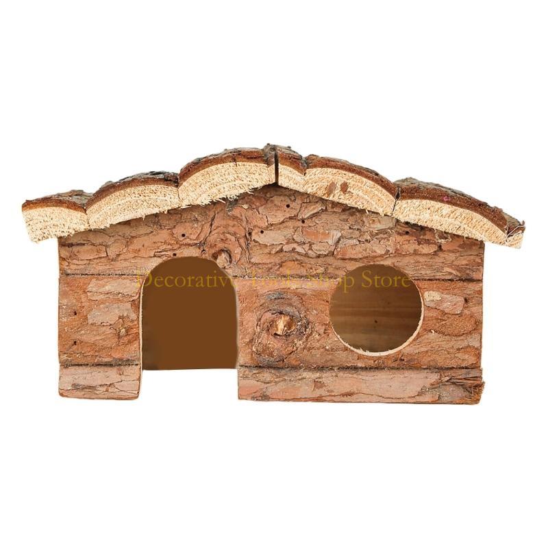 QX2E Hamster Shelter House for Small Animal Hideaways House Cabin Hideouts Habitat Cage Decors for Squirrels Chinchillas