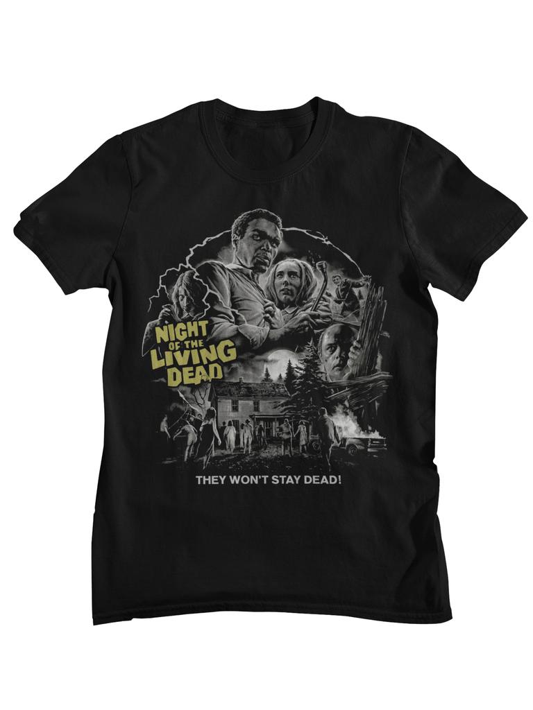 Night Of The Living Dead Retro Zombie Horror Movie Graphic TShirt Unisex Women Casual Cotton Streetwear Tops
