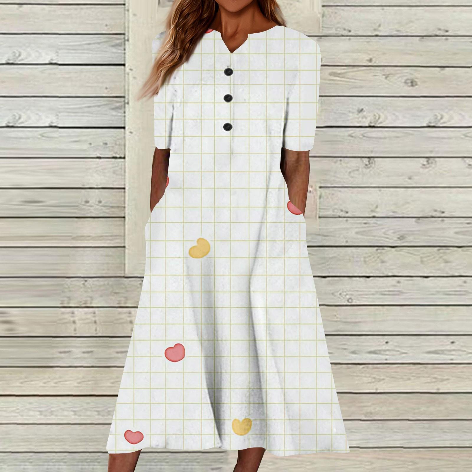 

Женский летний повседневный цветочный (Градиент) Платье с коротким рукавом с принтом XL жёлтый