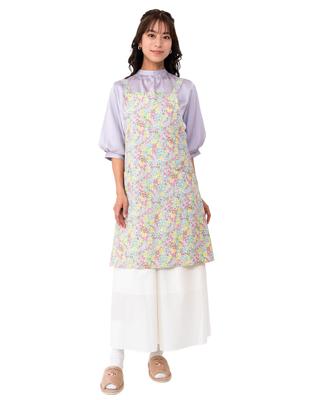Naigai LIBERTY Floral with Nordic Suitable for and Nursery Pink Free Shipping Apron, Stylish, Water-Repellent, Pockets, Style, Tie-Back, Kitchen,