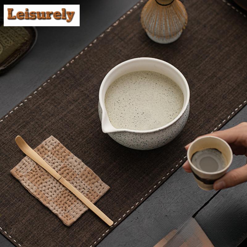 Sesame Polka Dots Ceramic Tea Making Tools Matcha Bowl Tea Ripening And Lepening Japanese Tea Spoon To Make Foam And Stir Tools