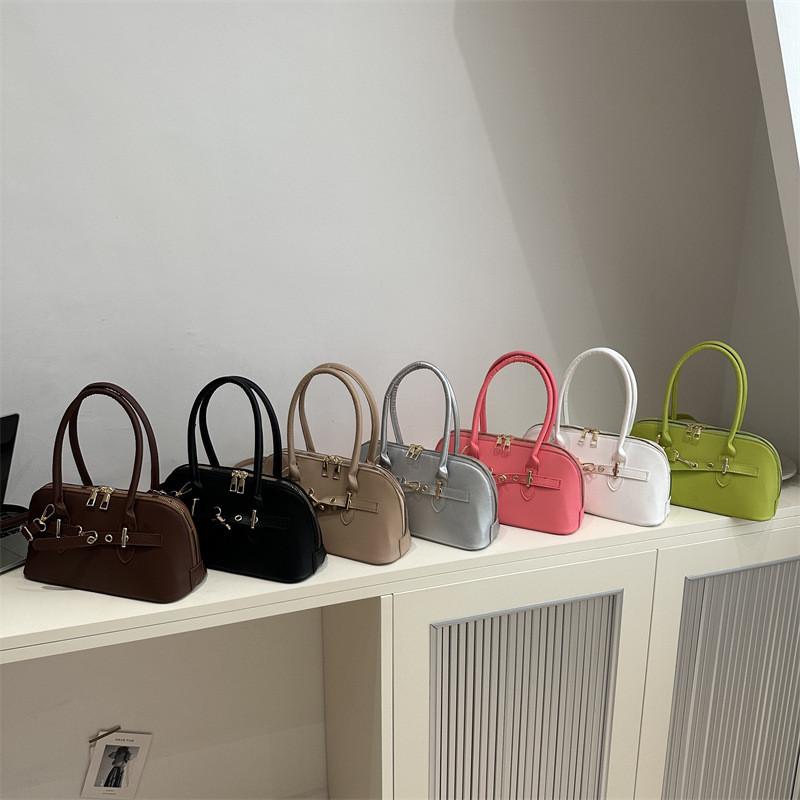 Autumn Vintage And Winter Solid Color Underarm Shoulder Bag For Use Daily