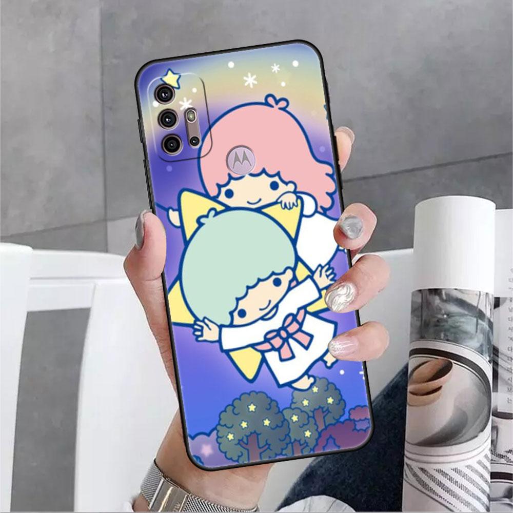

Милый чехол LittleTwinStars для Motorola G30 G60 Edge 20 G9 G22 G8 Power G31 G500 G50 30 Pro, черные мягкие чехлы для телефона One Fusion Plus