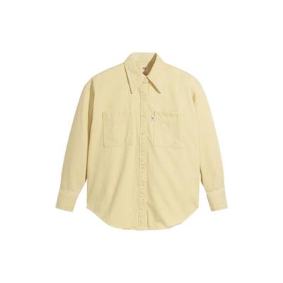 Jaqueta Jeans Casual Minimalista de Cor Sólida Levis Jaquetas Femininas Amarelo A1776-0004