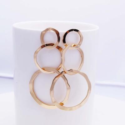 Retro Geometric Round Metal Earrings Hollow Jewelry