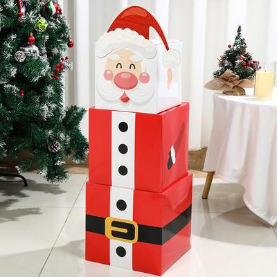 ChristmasSanta Gift Box Set Christmas Gift Boxes Xmas Stackable Gift Storage Boxes Decorations 2024 for Christmas Party 2025