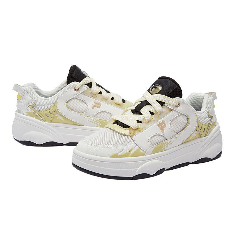 Fila Fusion Windround Versatile Lace-Up Durable Low-Top Skate Shoes Women Sneakers White T12W432311FSB