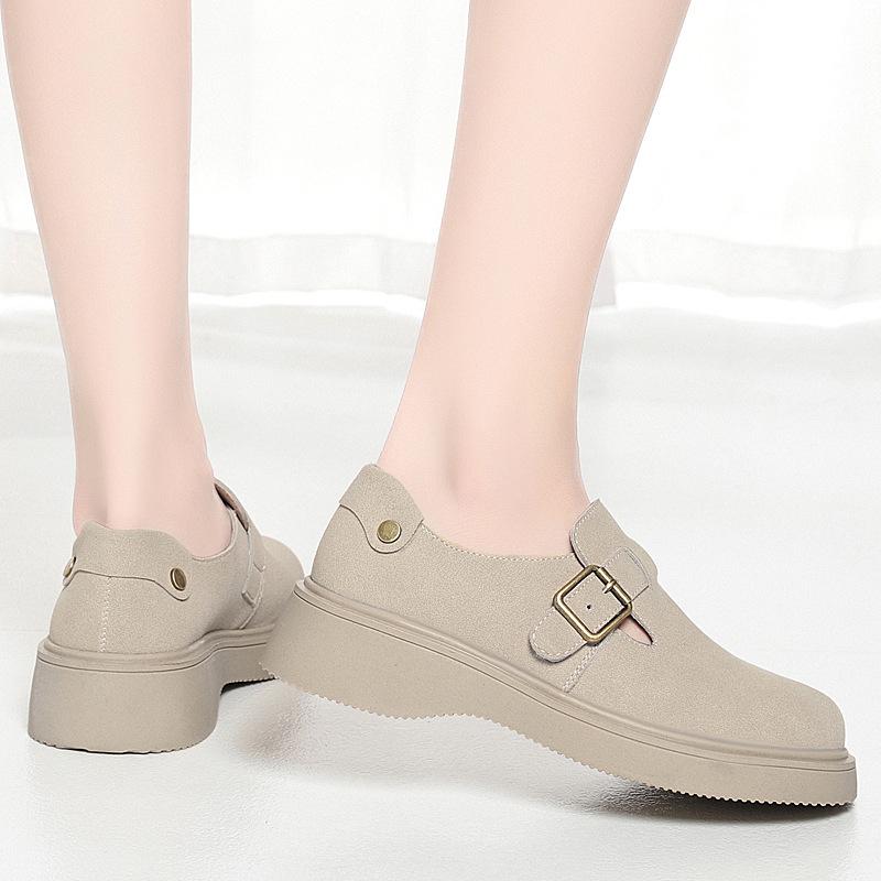 

Модные весенне-осенние туфли-клинья, одинарные туфли, из мягкой кожи, удобные, с мягкой подошвой, обувь для женщин среднего и пожилого возраста, бежевые, белые кожаные туфли 36