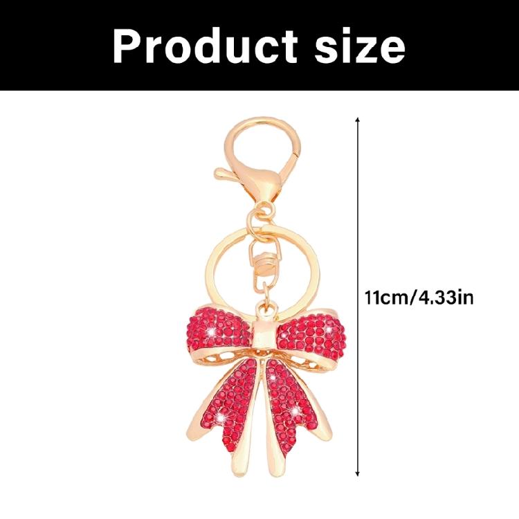 Shimmering Bowknot Keychain Rhinestones Decoration Alloy Metal Jewelry Accessory For Everyday Elegances