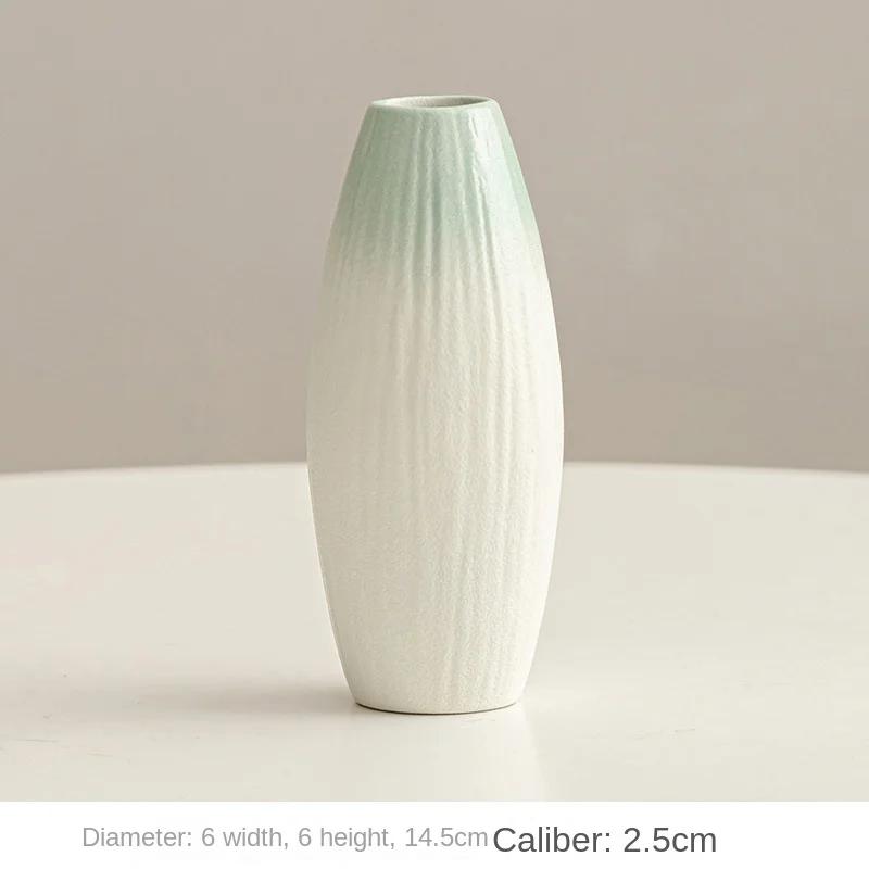 White Vase Desktop Flower Arrangement Table Hydroponics Green Plant Flower Decorative Flowerpot Decorations Home Decor Vases