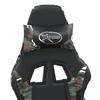 Gaming Chair with Massage Function and Footrest Black and Camouflage Artificial Leather