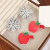 4Pcs Festival Red Hair Clip Features Snowflakes Fruit Design Winter Theme Hairpin For Christmas Birthdays Daily Use