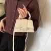 Damska torebka PU Czysta klamra Ribb Modna Jednolity kolor Łańcuszek Torba na ramię Damska Letnia crossbody Kwadratowa Projektant Torby
