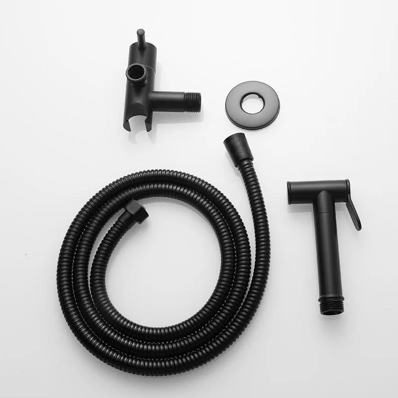 Gold Brass Bidet Faucet Black Handheld Toilet Bidet Bathroom Set Shattaf Sprayer Portable Hygienic Shower Gray