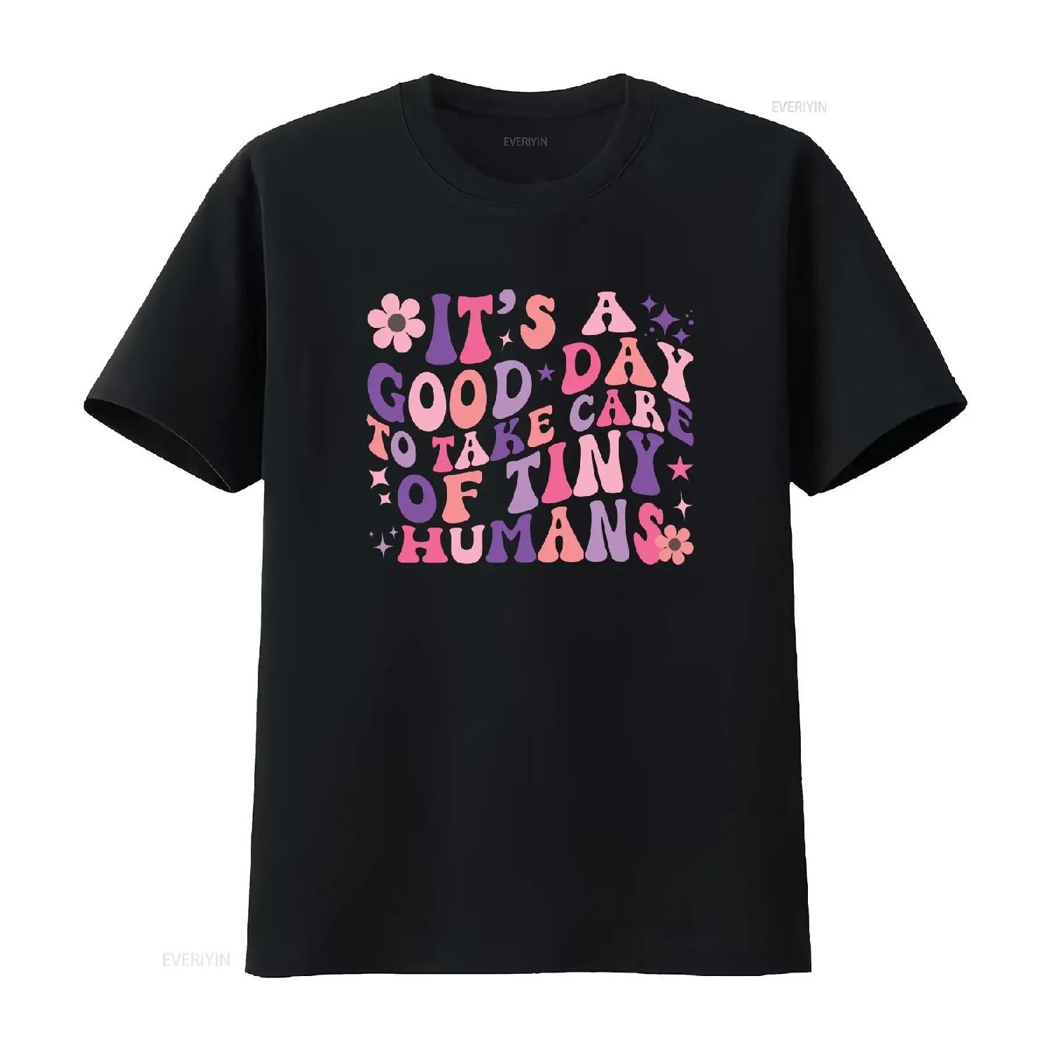 

Nanny T Shirt For Babysitter Life Birthday New vintage Washed Stretched Soft Casual streetwear Breathable Unisex graphic S чёрный