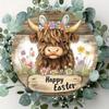 Metal Wall Art Highland Cow 8x8 Inch, Rustic Farmhouse Decor for Living Room