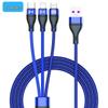 5A Super Fast 3-in-1 Braided Charging Cable, 2m Type-C to Triple Connector