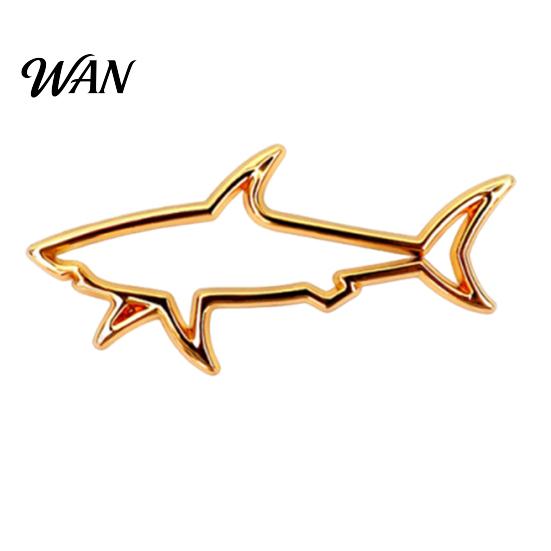 Non-fading Car Sticker Zinc Alloy Shark 3D Hollow Out Animal Decal for Vehicle Side Creative Badge Motorcycle Electric Vehicles Long-lasting