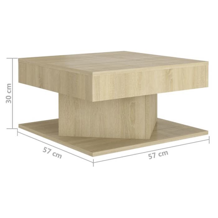VidaXL Table Basse, Table d'Appoint, Bout de Canapé, Meuble de Rangement Salon Salle de Séjour, Moderne, Chêne Sonoma Bois 808371