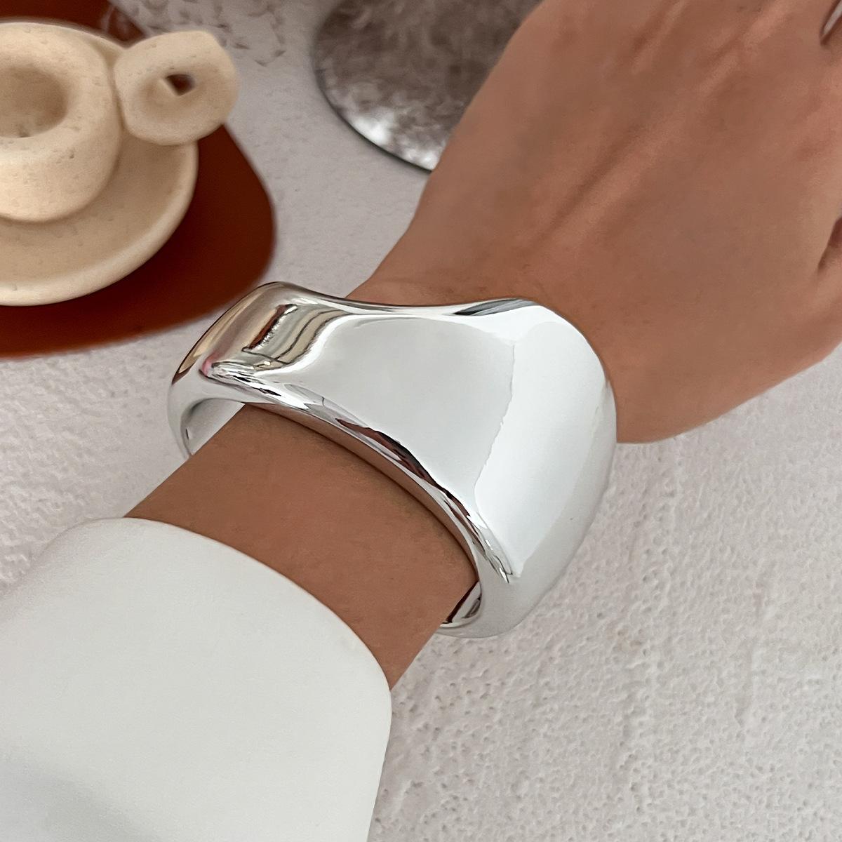 

Преувеличенные панк нерегулярные CCB металлические массивные браслеты-манжеты для женщин хип-хоп золотого цвета широкий браслет стимпанк мужские украшения