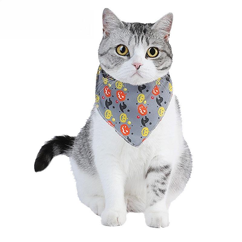 Halloween Pet Bandana Bib Polyester Triangle Scarf for Cats Dogs Fashion Accessory Holiday Costume Dress Up