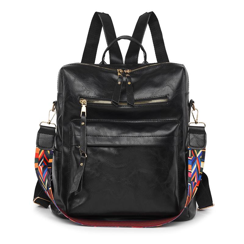 2025 Women's Retro PU Backpack - Large Capacity Casual Travel Bag